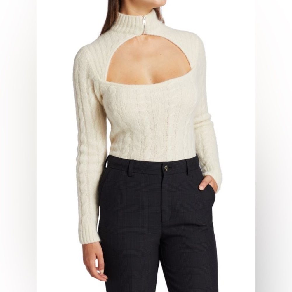 GANNI
Alpaca & Wool-Blend Cutout Sweater